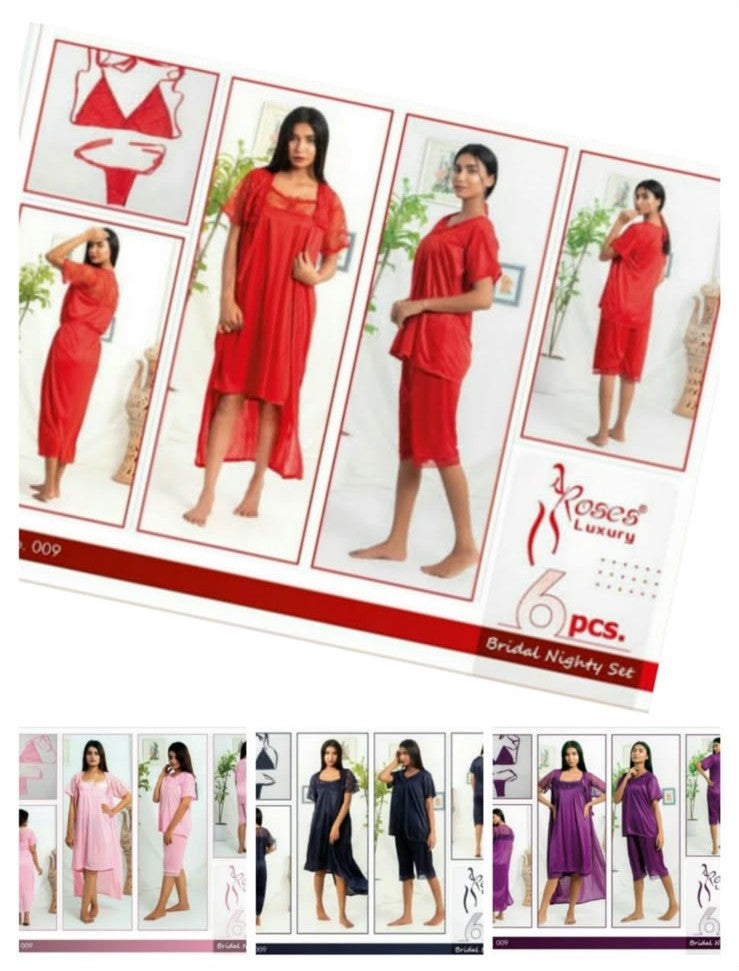 Roses Luxury Bridal Nighty Suits