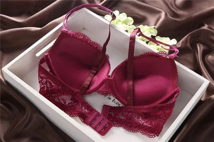 Flourish Lavender Lace Bra With Matching Penty – Push Up & Double Padded Floral Comfort