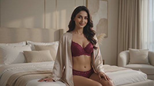 Flourish Lavender Double-Padded Push-Up Lace Bra & Panty Set for Women | Premium Floral Lingerie