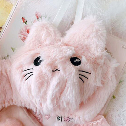 New High Quality Sexy Cute Kitty Anime Soft Plush Design Bra & Panty Set